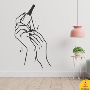 Manos con esmalte vinilo decorativo para manicuristas