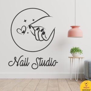 Nails studio salon de manicura vinilo para pared