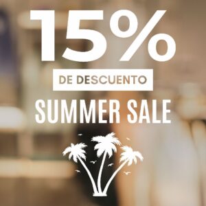 Descuento vinilo para vidrieras de comercios