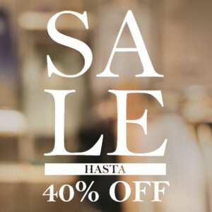 Sale vinilo para vidriera comercial fin de temporada