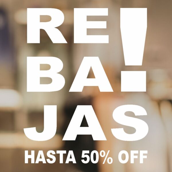 Vinilo para vidrieras con motivo de rebajas fin de temporada