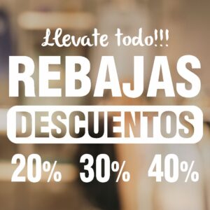 Ploteo de vidriera con vinilo para liquidación comercios