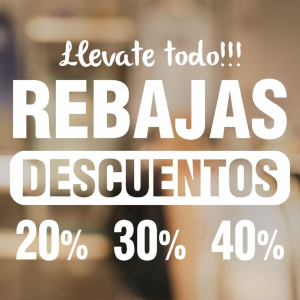 Ploteo de vidriera con vinilo para liquidación comercios