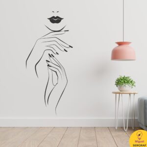 Manos, uñas, labios, vinilo autoadhesivo manicura