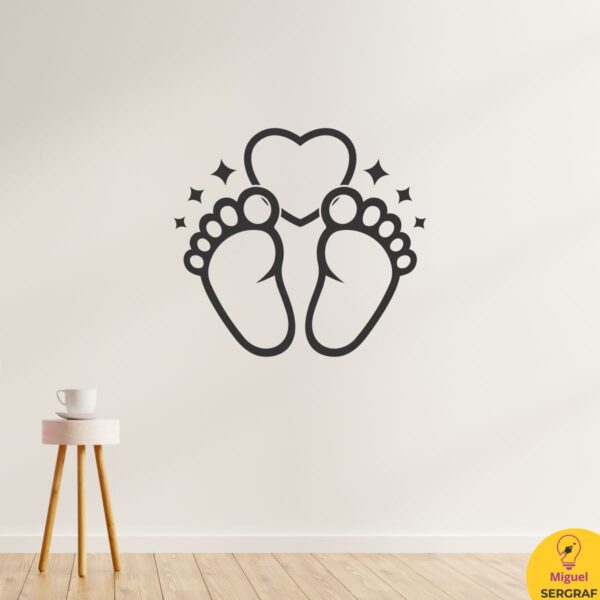 Pies, amor y cuidado. Vinilo para decorar consultorios de podología.