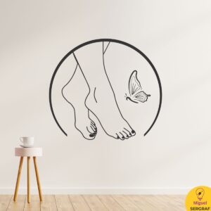 Hermoso vinilo decorativo con motivo de podología.