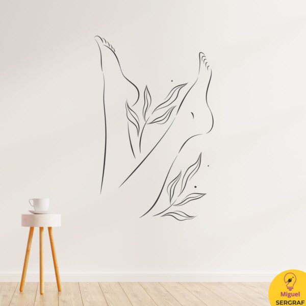 Piernas cuidadas vinilo decorativo para podología.