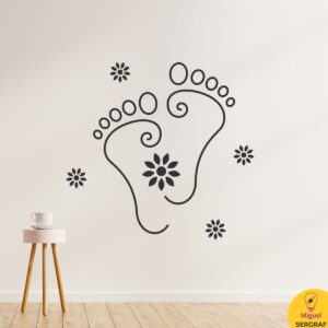 Pies vinilo divertido para decorar salones de podología.