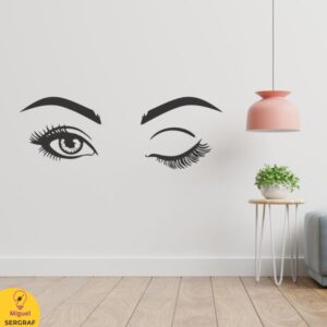 Vinilo autoadhesivo decorativo, cejas y pestañas para lashista
