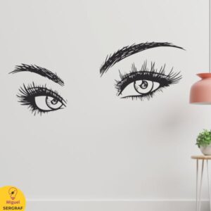 Mirada pestañas vinilo decorativo para lashistas