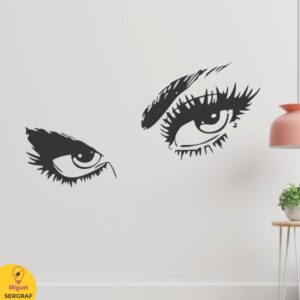Mirada pestañas y cejas vinilo decorativo lashistas