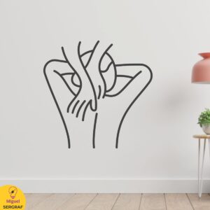 Vinilos decorativos con motivos de masajes descontracturantes.