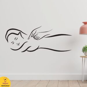 Mujer relax vinilo decorativo centro de masajes.