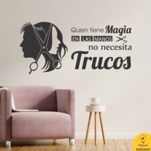 Vinilo para peluquerías unisex para decorar paredes