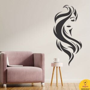 Mujer cabello peluquería vinilo decorativo para pared salón