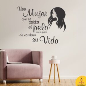 Vinilo decorativo para salón de peluquerías.