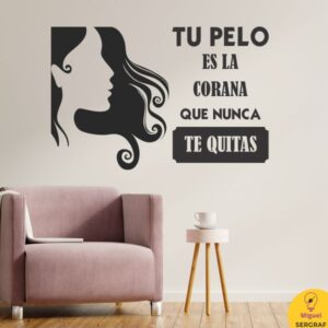 Hermoso vinilo con frase para peluquerías