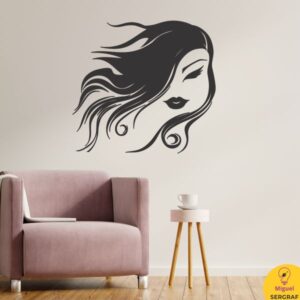 Mujer cabello peluquerías modelo de vinilo decorativo para peluquerías