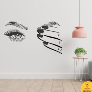 Vinilo decorativo autoadhesivo para centro de estética, lashista, manicura.