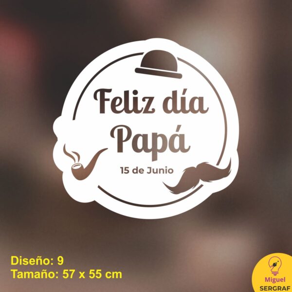 Feliz día papá vinilos deco para vidrieras de negocios