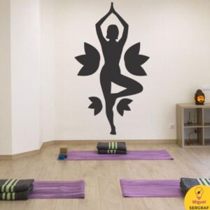 Asana de yoga vinilo decorativo para estudio de yoga