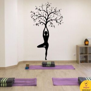 El árbol postura de equilibrio confeccionada en vinilo autoadhesivo decorativo