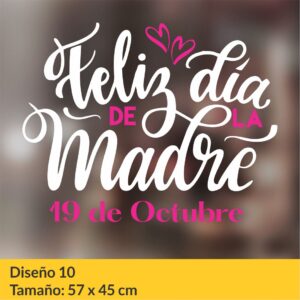 Vinilo autoadhesivo para vidrieras comerciales con motivos del día de la madre.
