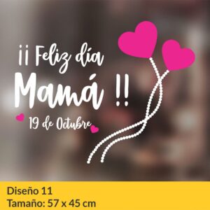 Vinilo autoadhesivo para vidrieras comerciales con motivos del día de la madre.