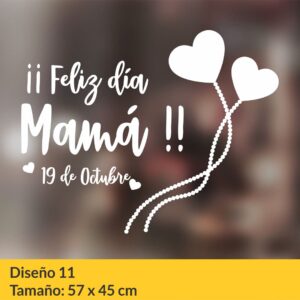 Vinilo autoadhesivo para vidrieras comerciales con motivos del día de la madre.