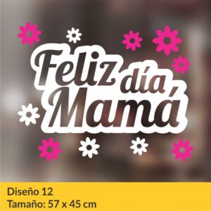 Vinilo autoadhesivo para vidrieras comerciales con motivos del día de la madre.