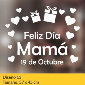 Vinilo autoadhesivo para vidrieras comerciales con motivos del día de la madre.