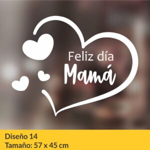 Vinilo autoadhesivo para vidrieras comerciales con motivos del día de la madre.