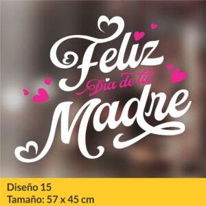 Vinilo autoadhesivo para vidrieras comerciales con motivos del día de la madre.
