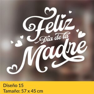 Vinilo autoadhesivo para vidrieras comerciales con motivos del día de la madre.