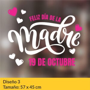 Vinilo autoadhesivo para vidrieras comerciales con motivos del día de la madre.
