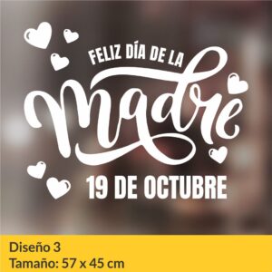 Vinilo autoadhesivo para vidrieras con motivo del día de la madre.