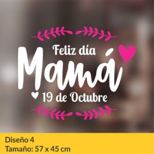 Vinilo autoadhesivo para vidrieras comerciales con motivos del día de la madre.