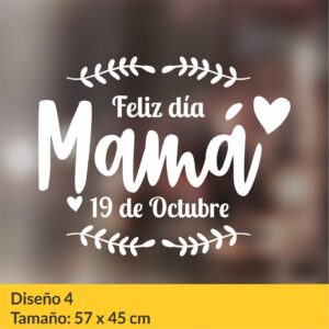 Vinilo autoadhesivo para vidrieras comerciales con motivos del día de la madre.