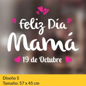 Vinilo autoadhesivo para vidrieras comerciales con motivos del día de la madre.