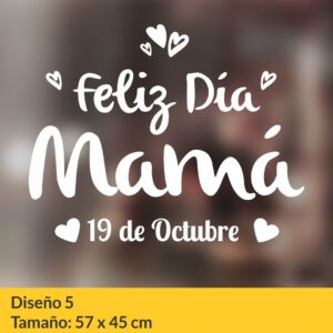 Vinilo autoadhesivo para vidrieras comerciales con motivos del día de la madre.