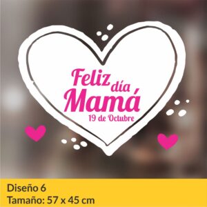 Vinilo autoadhesivo para vidrieras comerciales con motivos del día de la madre.