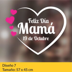 Vinilo autoadhesivo para vidrieras comerciales con motivos del día de la madre.