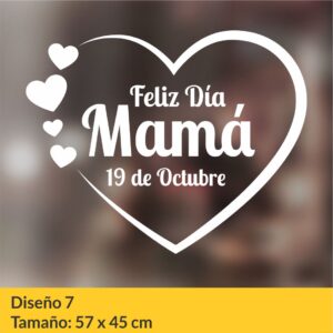 Vinilo autoadhesivo para vidrieras comerciales con motivos del día de la madre.