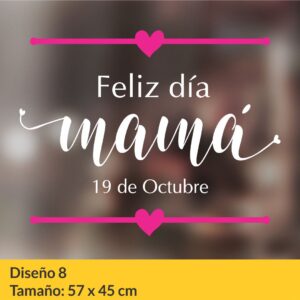 Vinilo autoadhesivo para vidrieras comerciales con motivos del día de la madre.
