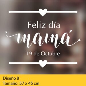 Vinilo autoadhesivo para vidrieras comerciales con motivos del día de la madre.