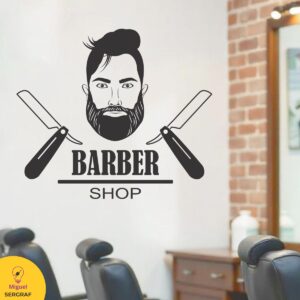 Vinilo decorativo autoadhesivo con motivo de barbería.