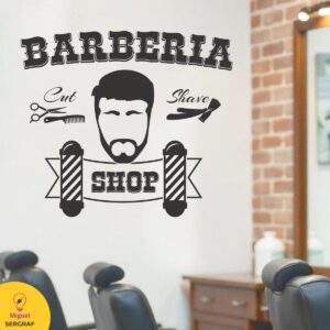 Vinilos autoadhesivos con motivos de barberías.