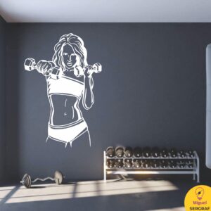 Vinilos autoadhesivos decorativos con modelos de gym para mujeres